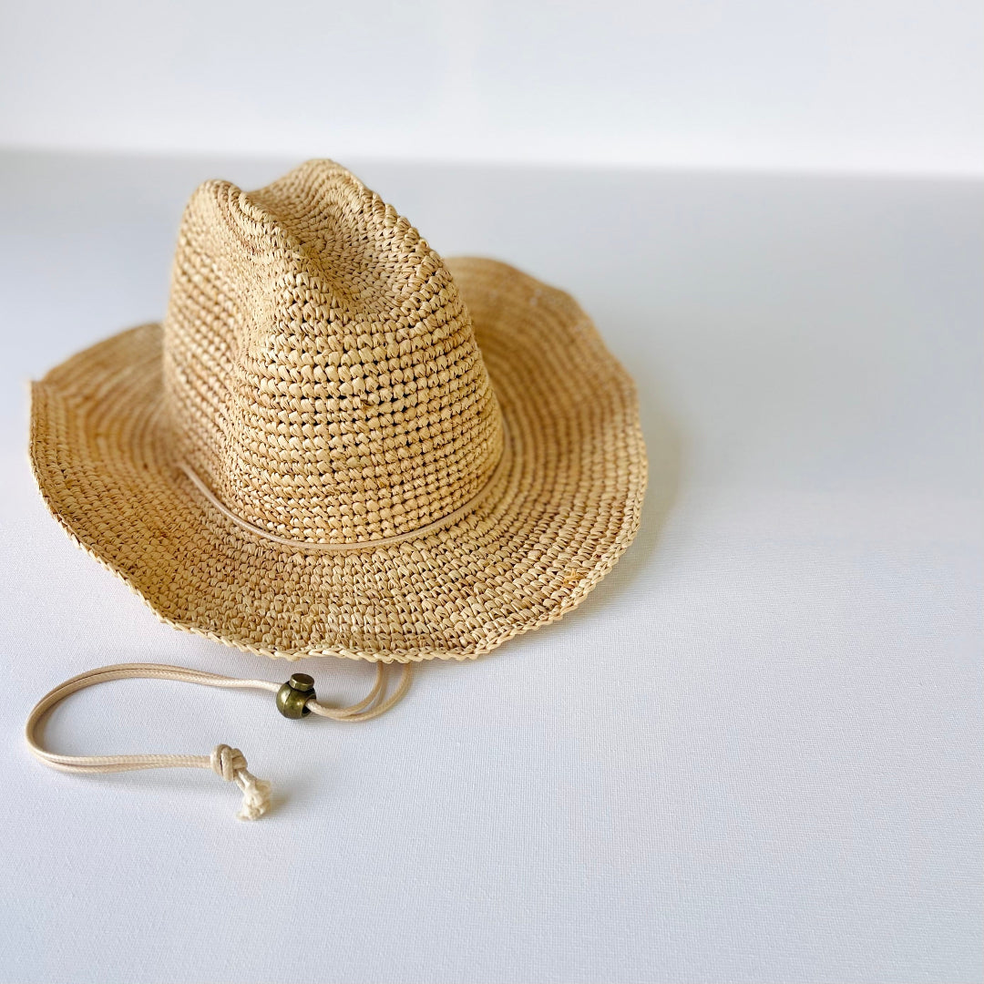 fini. cowboy straw hat girls boys kids neutral tone