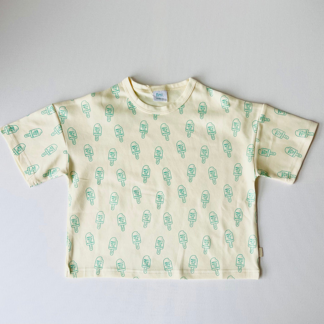 “kids tee teal fini meet me at the milkbar popsicle print cotton ages 2 -5