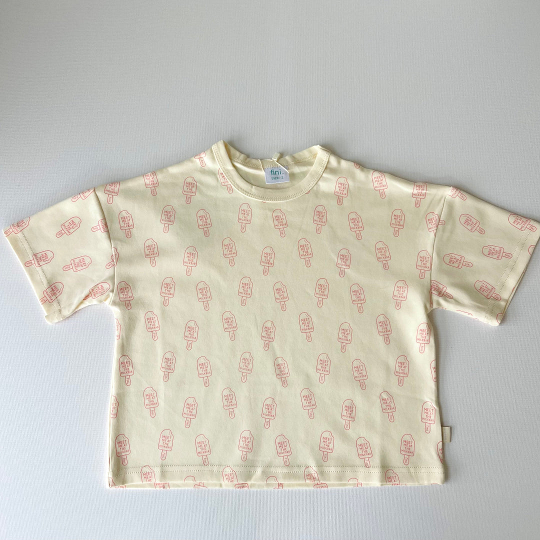 premium kids t-shirt fini meet me at the milkbar cotton boxy silhouette