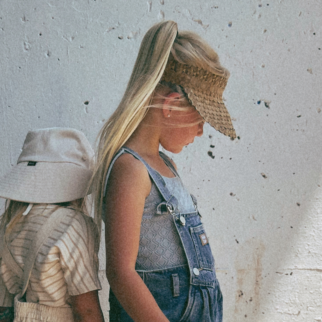 fini palm visor brown open-top hair up child adult sizes