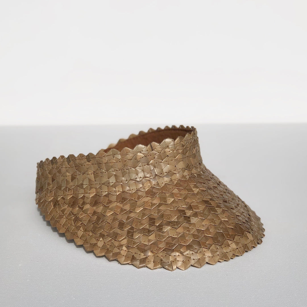 summer sun visor brown palm leaf child adult fini premium